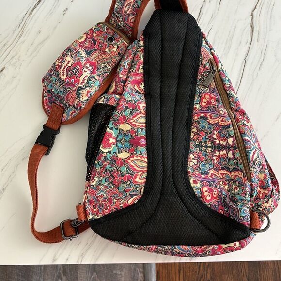 Boho Multicolor Floral Crossbody Sling Bag - Picture 2 of 7